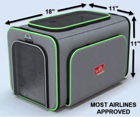 Show full view: Wigzi "Lighted LED" Expandable Dog & Cat Travel Carrier, Gray, Small slide 8 of 9