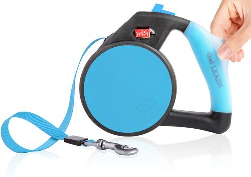 Show full view: Wigzi Nylon Reflective Retractable Gel Dog Leash, Blue, Large: 16-ft long slide 2 of 7