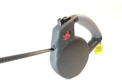 Wigzi Nylon Reflective Retractable Gel Dog Leash, Gray, Large: 16-ft long