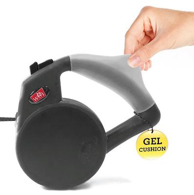 Show full view: Wigzi Nylon Reflective Retractable Gel Dog Leash, Gray, Large: 16-ft long slide 2 of 11