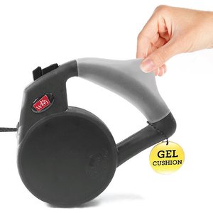 Wigzi Nylon Reflective Retractable Gel Dog Leash, Gray, Small: 13-ft long