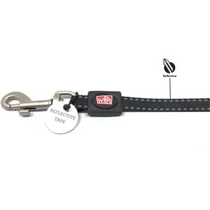 Wigzi Nylon Reflective Retractable Gel Dog Leash, Gray, Small: 13-ft long