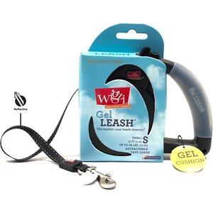 Wigzi Nylon Reflective Retractable Gel Dog Leash, Gray, Small: 13-ft long