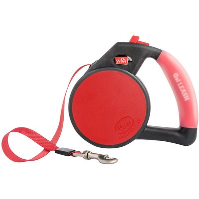 Wigzi Wigzi Nylon Reflective Retractable Gel Dog Leash, Red, Large: 16-ft long