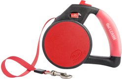 Wigzi Nylon Reflective Retractable Gel Dog Leash, Red, Medium: 16-ft long