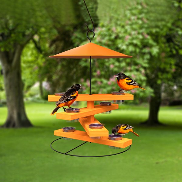 Wild Bird Lovers Spiral Pagoda Multi-Tier Oriole with 8 Jelly Dishes Wild Bird Feeder
