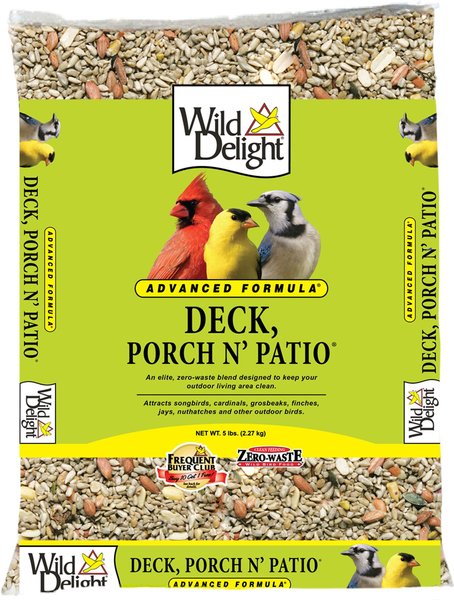 Show full view: Wild Delight Deck, Porch N' Patio Wild Bird Food, 5-lb bag slide 1 of 9