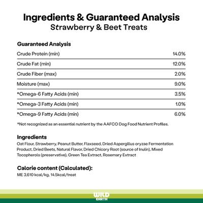 Show full view: Wild Earth Good Protein Dog Snacks with Koji Strawberry & Beet Flavor Crunchy Dog Treats, 5-oz bag slide 5 of 10