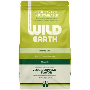 Wild Earth High Protein Performance Formula Veggie Supreme Flavor Flavor Plant-Based Dog Dry Food, 18-lb bag