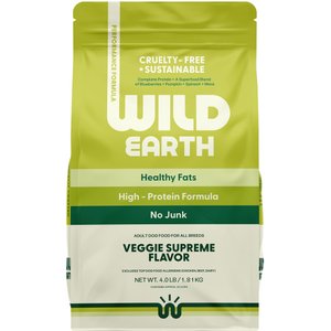 Wild Earth High Protein Performance Formula Veggie Supreme Flavor Flavor Plant-Based Dog Dry Food, 4-lb bag