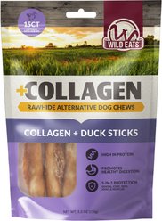 Wild Eats Collagen Retriever Adult Sticks 1-cm Duck Flavor Dog Treats, 15 count