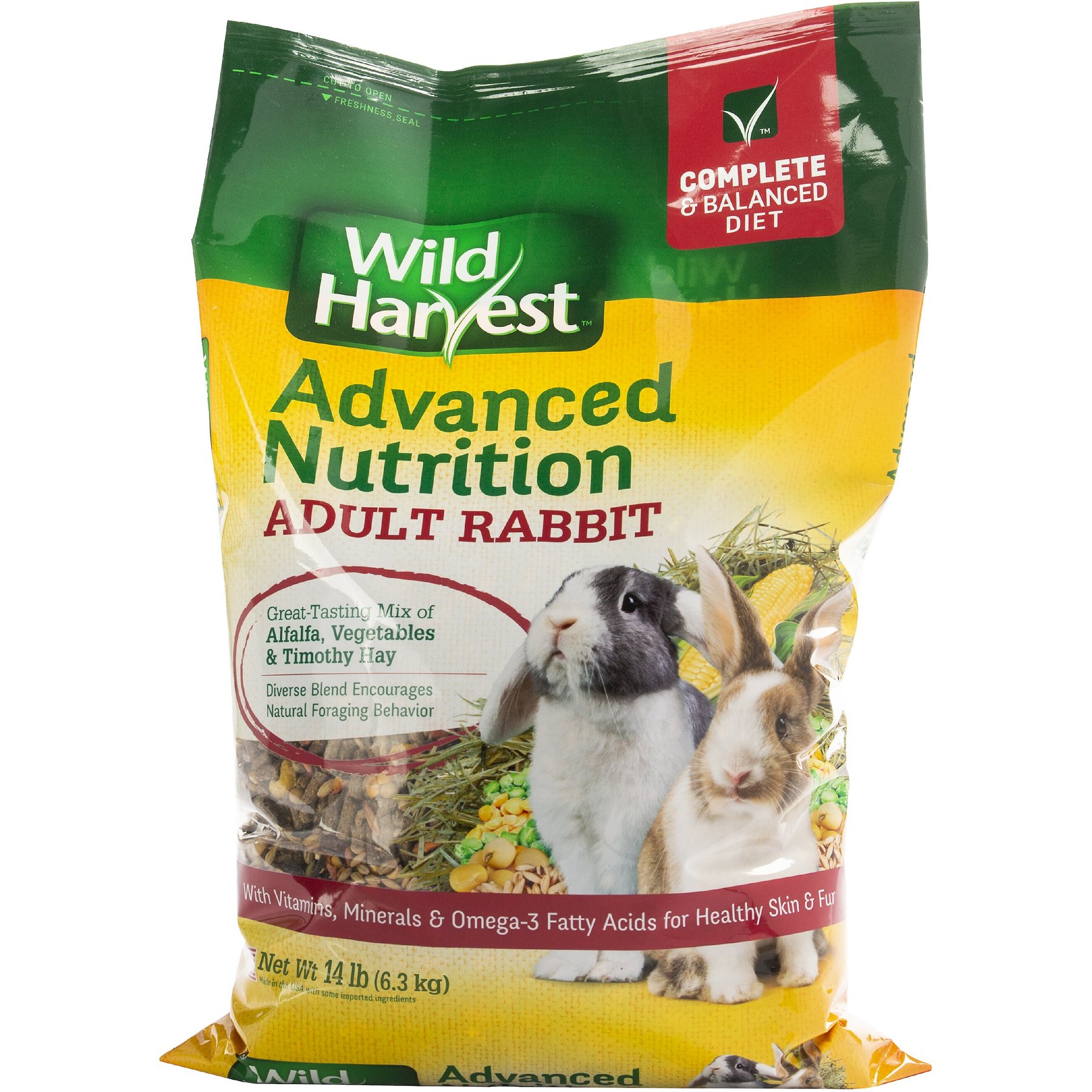 Wild Harvest Advanced Nutrition Adult Rabbit Food, 14-lb bag, bundle of 2