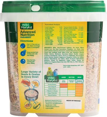Show full view: Wild Harvest Advanced Nutrition Diet Parakeet Food, 4.5-lb bag slide 2 of 5