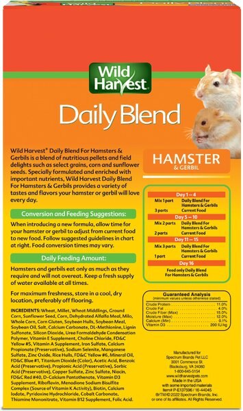 Wild Harvest Daily Blend Hamster & Gerbil Food, 2-lb bag