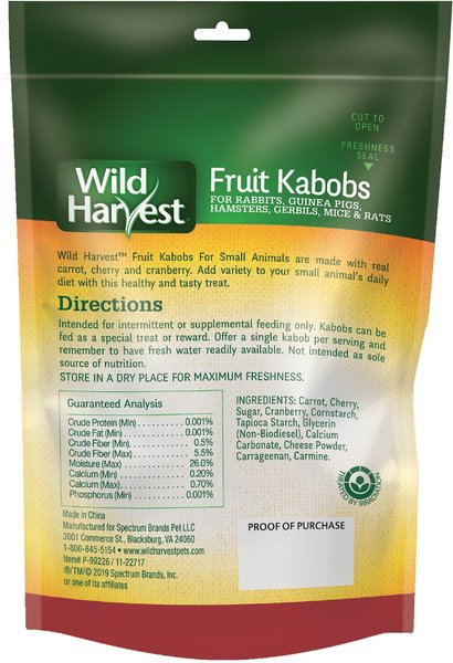 Wild Harvest Fruit Kabobs Small Pet Treats, 6 count