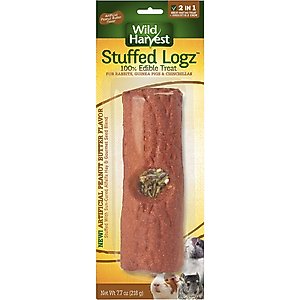 Wild Harvest Stuffed Logz Guinea Pig, Rabbit & Chinchilla Treats, 1 count