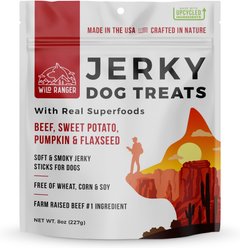 Wild Ranger Beef, Sweet Potato, Pumpkin & Flaxseed with Real Superfoods Jerky Dog Treats, 8-oz bag