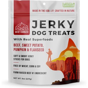 Wild Ranger Beef, Sweet Potato, Pumpkin & Flaxseed with Real Superfoods Jerky Dog Treats, 8-oz bag
