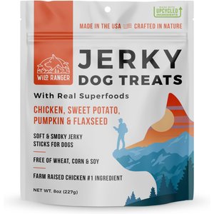 Wild Ranger Chicken, Sweet Potato, Pumpkin & Flaxseed with Real Superfoods Jerky Dog Treats, 8-oz bag