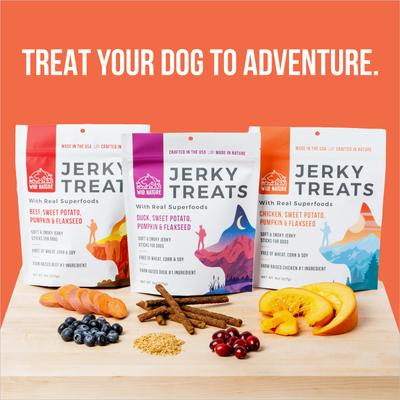 Show full view: Wild Ranger Chicken, Sweet Potato, Pumpkin & Flaxseed with Real Superfoods Jerky Dog Treats, 8-oz bag slide 8 of 9