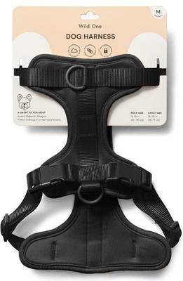 Show full view: Wild One Adjustable Cushioned Dog Harness, Black, Medium slide 3 of 8