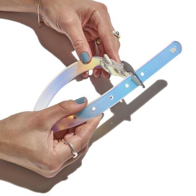 Show full view: Wild One Adjustable Waterproof Flex-Poly Coated Nylon Dog Collar, Lunar, Medium slide 3 of 10