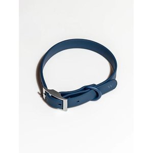 Wild One Adjustable Waterproof Flex-Poly Coated Nylon Dog Collar, Navy, Medium