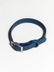 Wild One Adjustable Waterproof Flex-Poly Coated Nylon Dog Collar, Navy, Small