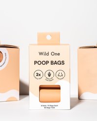 Wild One Dog Poop Bags, Tan, 60 count