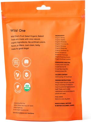 Show full view: Wild One Organic Fruit Salad Baked Dog Treats, 8-oz bag slide 3 of 9