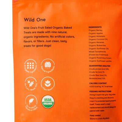 Show full view: Wild One Organic Fruit Salad Baked Dog Treats, 8-oz bag slide 5 of 9