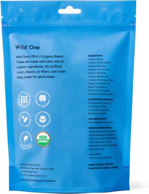 Show full view: Wild One Organic Peanut Butter & Jelly Baked Dog Treats, 8-oz bag slide 3 of 8