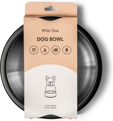 Show full view: Wild One Stainless Steel Dog Bowl, Black slide 2 of 8