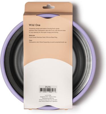 Show full view: Wild One Stainless Steel Dog Bowl, Lilac, 4-cups slide 3 of 6