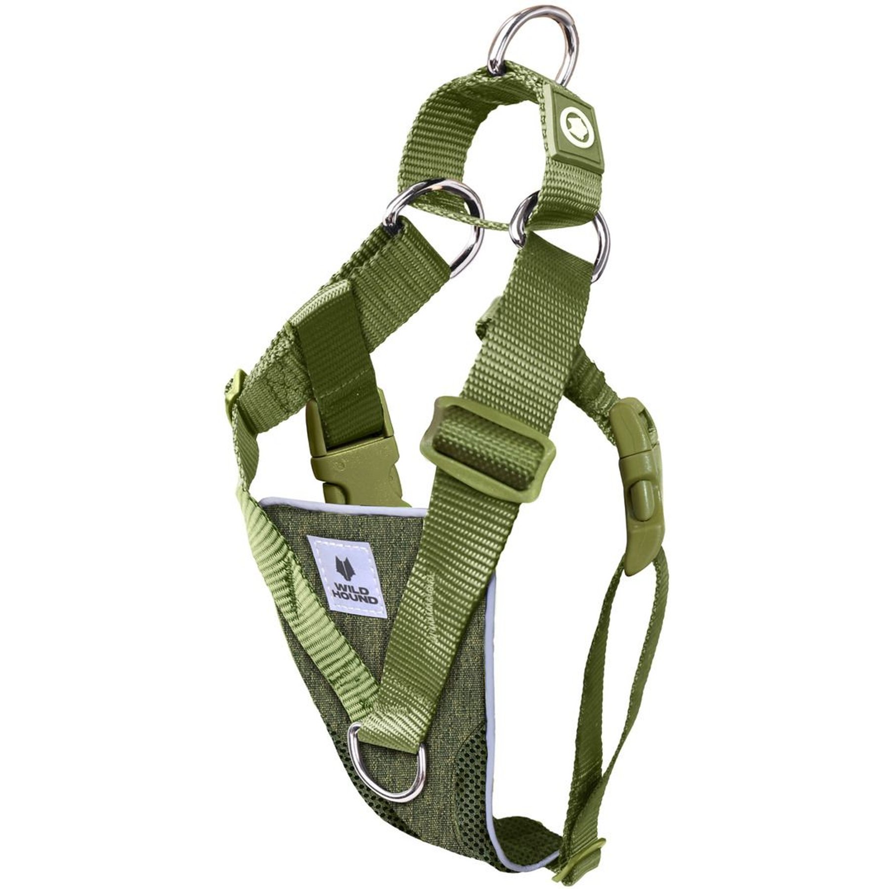 WildHound No-Pull Premium Martingale Dog Harness, Olive, Large