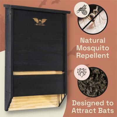 Show full view: WildYard 3 Chamber Big Bat Box House, 27x 15.5 x 6.5-in, Black slide 3 of 9