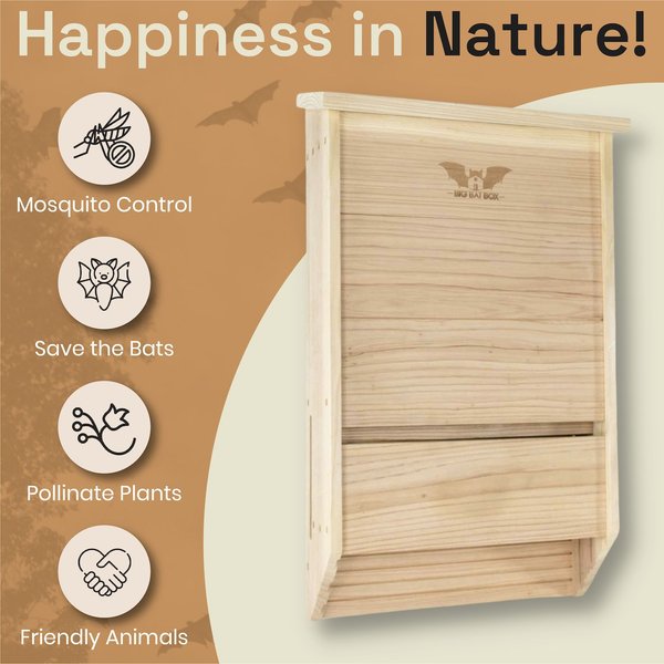 Show full view: WildYard 3 Chamber Big Bat Box House, 27x 15.5 x 6.5-in, Cedar slide 8 of 9