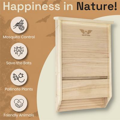 Show full view: WildYard 3 Chamber Big Bat Box House, 27x 15.5 x 6.5-in, Cedar slide 8 of 9