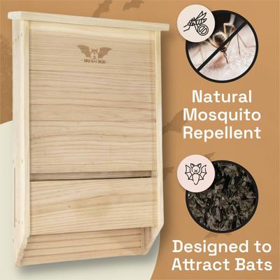 Show full view: WildYard 3 Chamber Big Bat Box House, 27x 15.5 x 6.5-in, Cedar slide 3 of 9