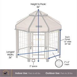 Win World International Pet Gazebo Dog Kennel, Beach Sand, 3-ft slide 2 of 4