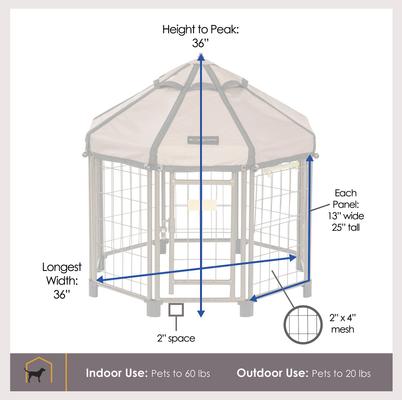 Show full view: Win World International Pet Gazebo Dog Kennel, Beach Sand, 3-ft slide 3 of 6