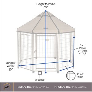 Win World International Pet Gazebo Dog Kennel, Cobalt Sky, 5-ft