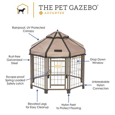 Show full view: Win World International Pet Gazebo Dog Kennel, Earth Taupe, 3-ft slide 4 of 6