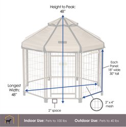 Win World International Pet Gazebo Dog Kennel, Earth Taupe, 4-ft slide 2 of 6