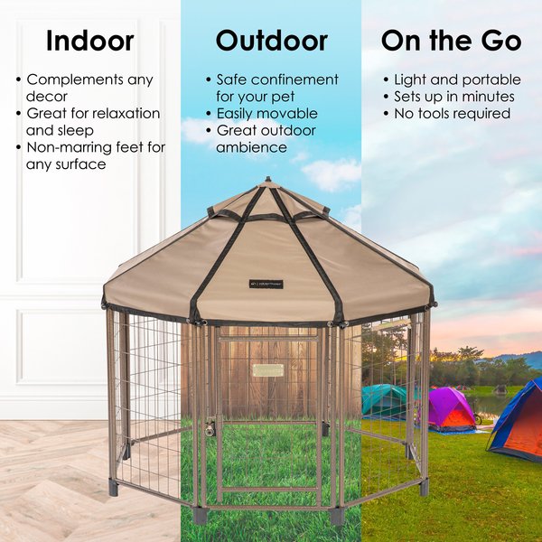 Show full view: Win World International Pet Gazebo Dog Kennel, Earth Taupe, 4-ft slide 4 of 7