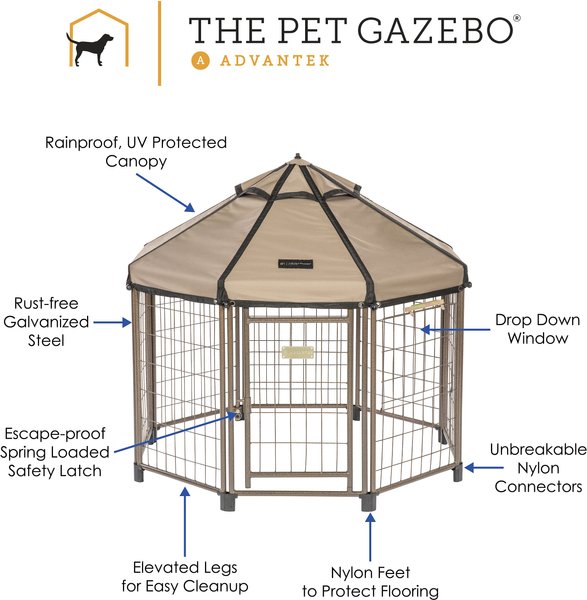 Show full view: Win World International Pet Gazebo Dog Kennel, Earth Taupe, 4-ft slide 5 of 7