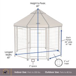 Win World International Pet Gazebo Dog Kennel, Earth Taupe, 5-ft slide 2 of 6