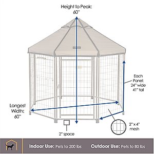 Win World International Pet Gazebo Dog Kennel, Earth Taupe, 5-ft