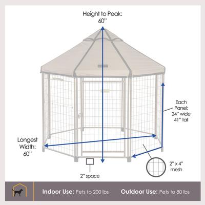 Show full view: Win World International Pet Gazebo Dog Kennel, Earth Taupe, 5-ft slide 3 of 8