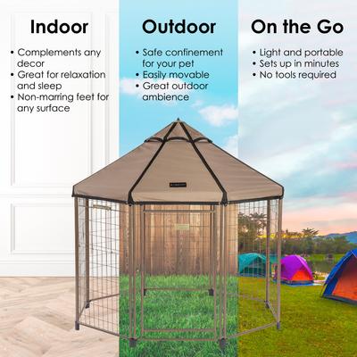 Show full view: Win World International Pet Gazebo Dog Kennel, Earth Taupe, 5-ft slide 5 of 8